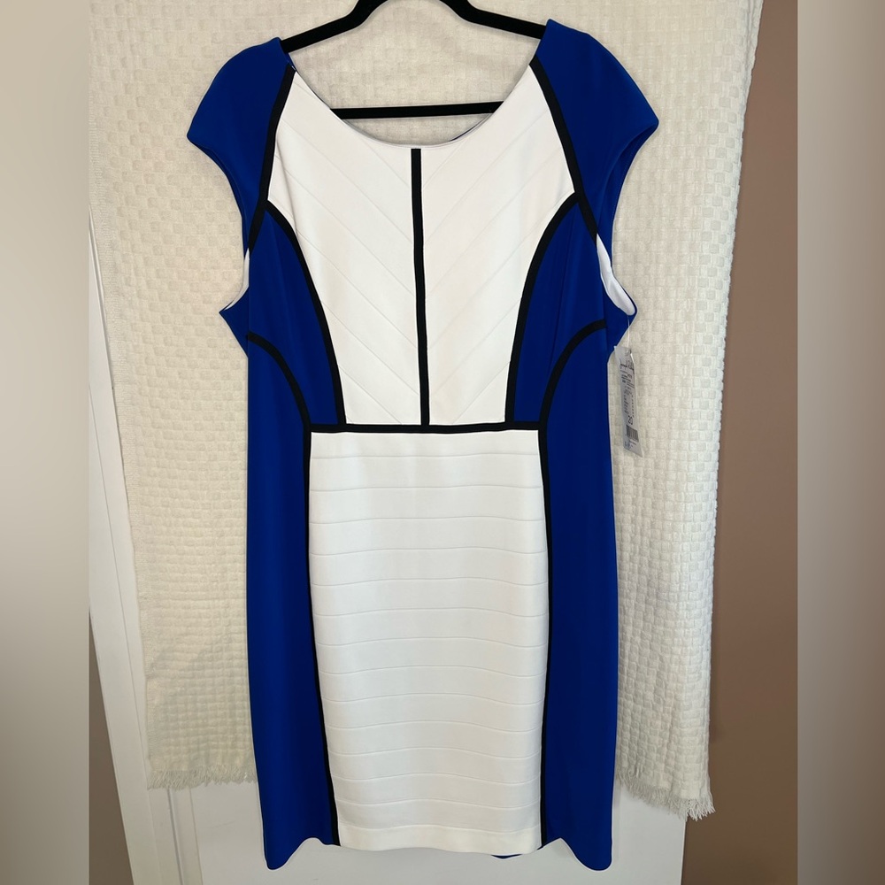 Joseph Ribkoff Blue and White Dress size 20 New With Tags